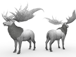 牡鹿 雄鹿C4D模型 Stag 3d model