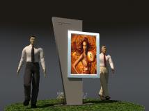 立体文化灯箱3D模型 广告灯箱三维模型