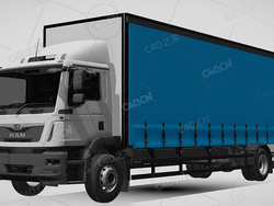 德国曼厢式封闭货车卡车运输车辆2019款C4D汽车模型下载