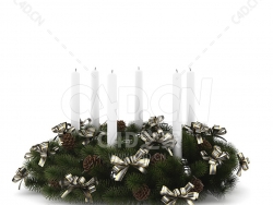 圣诞餐桌装饰松枝松果蜡烛彩结 CHRISTMAS TABLE DECORATION 7