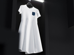 白色连衣裙C4D模型 Dress