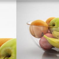 果盘模型：香蕉、桔子、苹果C4D模型 fruit dish 3D model