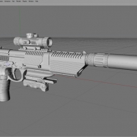 M92枪C4D模型 c4d file-unskined M92F custom
