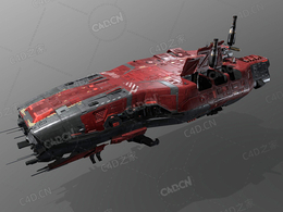 C4D核护卫舰科幻飞船太空舰飞船科幻飞行器太空船外星战舰模型Nukes Frigate GB5