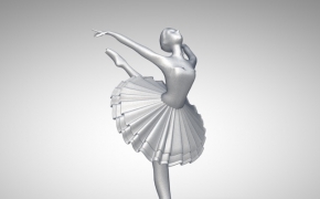 芭蕾舞女孩/跳舞女孩雕塑C4D模型 Ballet girl sculpture 3D model