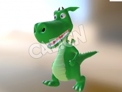 C4D卡通绿色小恐龙动漫角色模型 Dragon 1