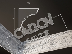 C4D欧式雕花角线雕花平线雕花角线模型_51 Plaster Cornice