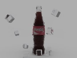 可口可乐水珠冰块C4D模型文件 Coke bottle c4d - Project file in description