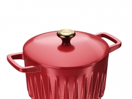 红色带盖铸铁锅厨房用具3D模型素材下载Dutch Oven Pot With Lid Red by Fireup