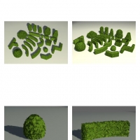 树篱、篱笆C4D模型 Hedges