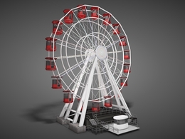 游乐场费里斯轮 摩天轮C4D模型 Ferris Wheel