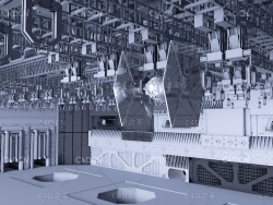 星球大战驱逐舰机舱科幻场景C4D模型Star Wars Destroyer Hangar