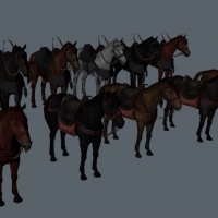 12匹战马3D模型 The horse（C4D/FBX/MAX）