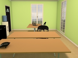 简易的办公室C4D模型 Office