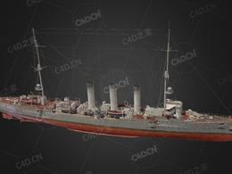 德国海军德累斯顿号轻型巡洋舰D系2级巡洋舰C4D模型下载Dresden 3d model