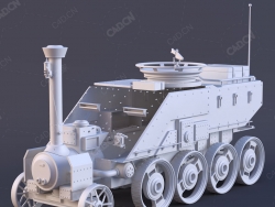 赛博朋克蒸汽机车C4D模型Wagon44_SKFB-MKK9FD