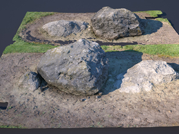 C4D Octane Render地面石头模型 Work Rock