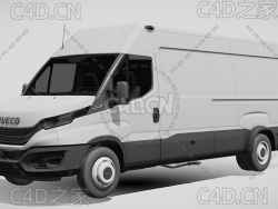 依维柯封闭式面包车货车2022款l4h2C4D汽车模型下载