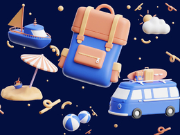 25个旅行度假卡通3d图标Travel _ Vacation 3D Icons