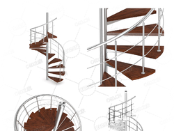 实木不锈钢旋转楼梯复式公寓旋转楼梯现代时尚旋转梯别墅实木旋转楼梯扶手楼梯C4D模型S