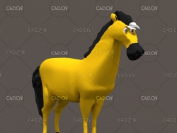 卡通小马C4D模型 horse 3d model