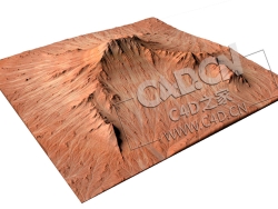 火山红色戈壁沙山三维景观模型Sandy Mountain