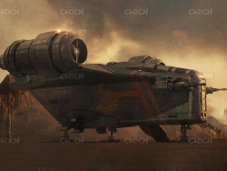 星球大战曼达洛人剃刀冠号宇宙飞船C4D模型RazorCrest