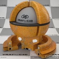 vray for c4d材质：Orange Skin