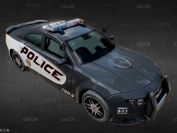 低面警车C4D模型 Police Car