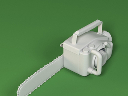 低面卡通伐木油锯图标模型Evil Chainsaw