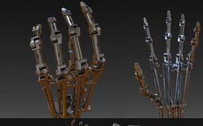 终结者液压机械手臂C4D模型 terminators t-800 Arm