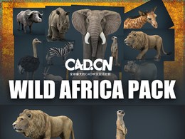 11个非洲野生动物3D模型 Cubebrush – Wild Africa Pack (MAX/FBX/MB/OBJ格式)