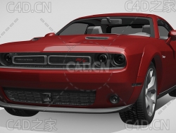 道奇挑战者经典宽体跑车2017款C4D汽车模型下载