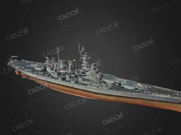 美国海军北卡罗来纳级战列舰C4D模型下载North Carolina 3d model