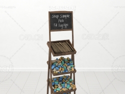 超市商场日用品香皂货架C4D模型soap sample pack fill bag