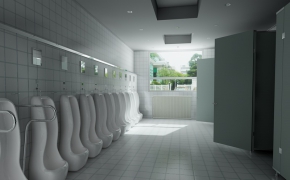 男厕所 男士洗手间 男士卫生间C4D模型 men's room 3d model