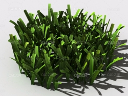 草坪草地绿草植物C4D模型 lawn-grass-f1