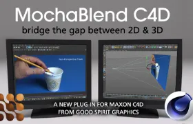 C4D插件：桥接Mocha的2D平面跟踪数据转换成C4D三维数据插件MochaBlend C4D 正式发布