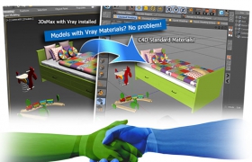3D Max 模型导入C4D插件： MaxToC4D V3.0.1 R12-R17