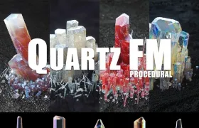 C4D自定义程序化水晶模型预设 New Quartz FM 水晶预设钻石模型预设