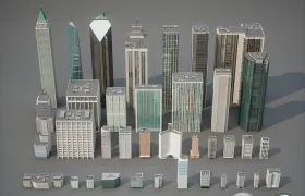城市楼房建筑3D模型 Gumroad – ROBOT BLOCKS Urban Kitbash V1 (C4D/MAX/Maya/OBJ/FB ...