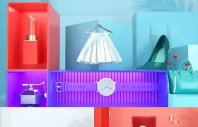 C4D OCTANE电商购物女性商品展示片头动画工程