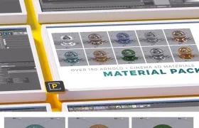 150+C4D阿诺德渲染器材质球 Arnold Material Pack The Pixel Lab