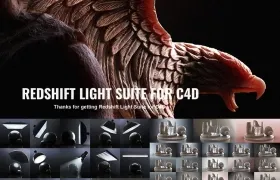 C4D Redshift渲染器摄影棚舞台灯光HDRI电商产品渲染场景预设 C4D Redshift Light Suit ...