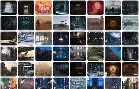 204高品质C4D工程文件合集/末日废墟室内产品渲染/赛博朋克街道/科幻未来太空飞船场景 ...