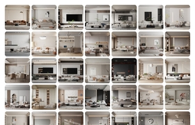 100款现代简约风格C4D室内设计场景合集工程文件