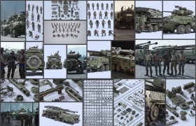 C4D模型 – BMS重装甲车队作战机器零件人物角色3D模型 BigMediumSmall – Armor ...