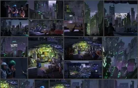 BMS未来科幻日本千叶城市建筑楼房街道场景人物角色3D模型资产 Chiba City ...
