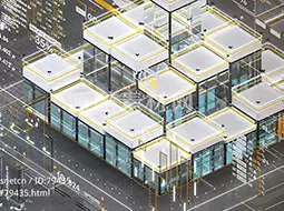 C4D数据可视化动画信息图形元素预设